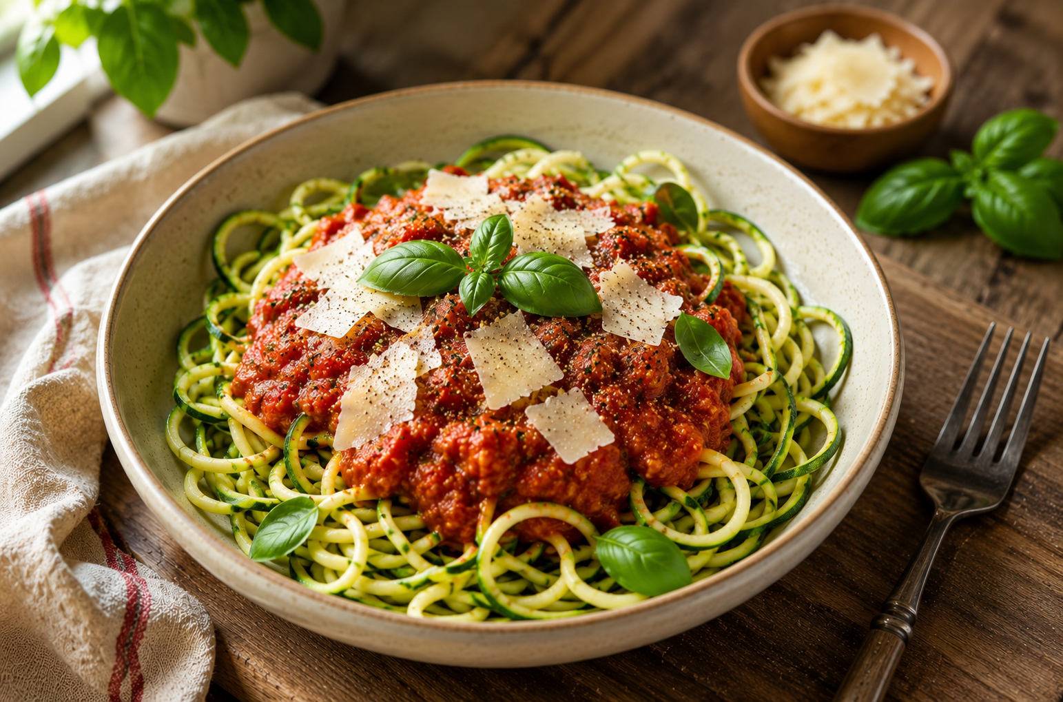 Garden Zoodles with Protein Marinara