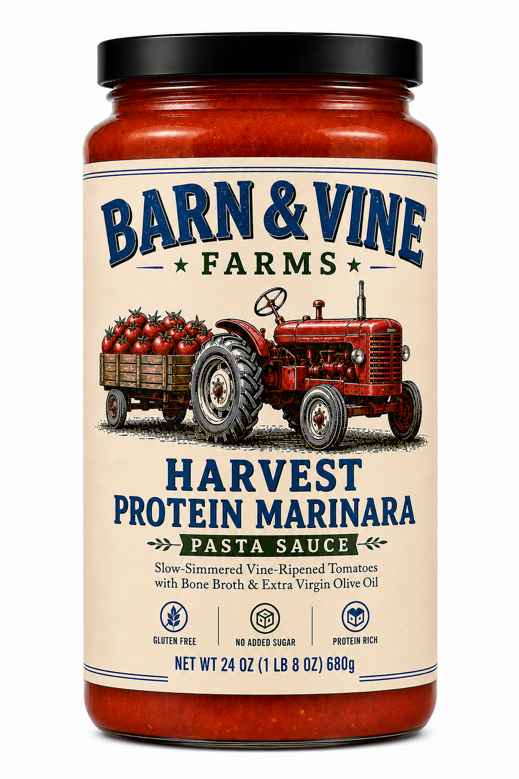 Harvest Protein Marinara pasta sauce jar